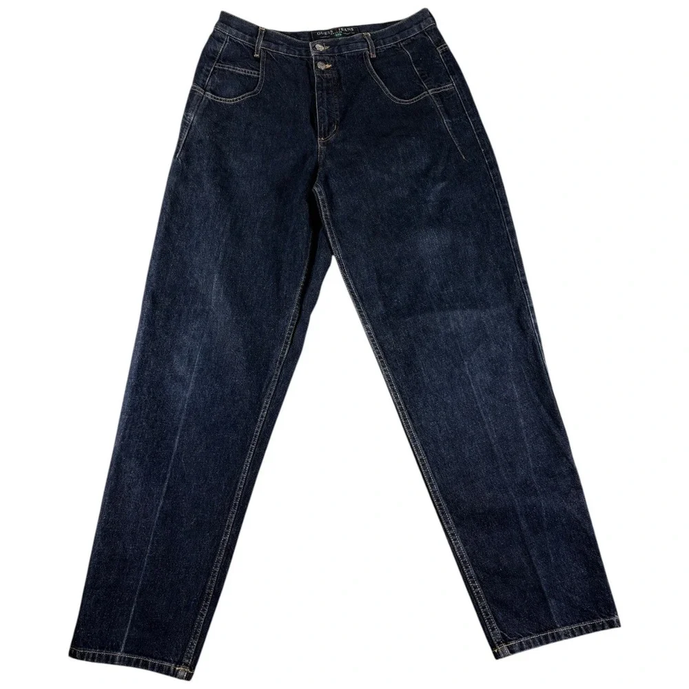 Vintage Guess Pascal 075 Jeans Men 34 Dark Wash Rugged Y2K Loose Fit Tapered Leg